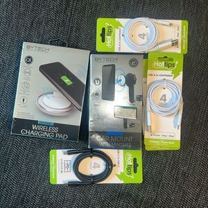 Wireless Charging Pad and Car Mount Set - Black